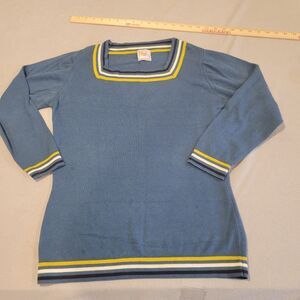 Stefanel Square Neck Striped vintage Women Sweater Size Small